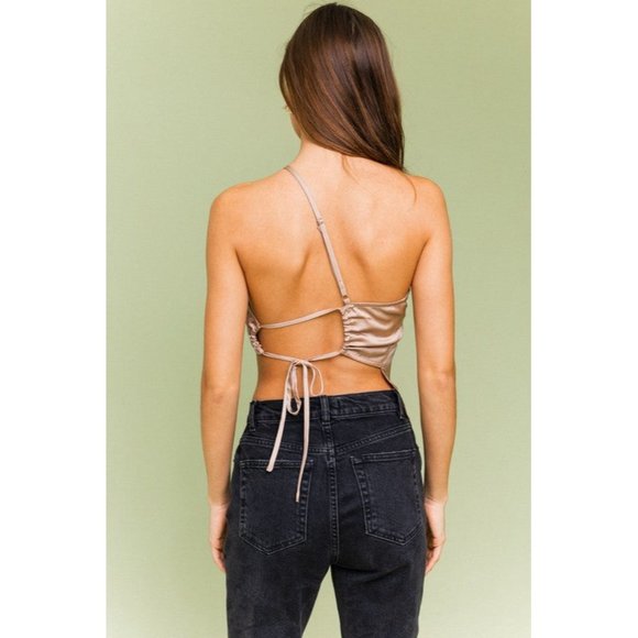 LE LIS ASYMMETRICAL SATIN WOMEN'S TOP - Picture 3 of 16